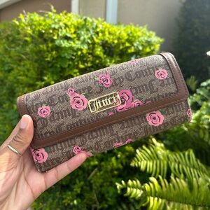 Juicy Couture Brown and Pink rose Wallet